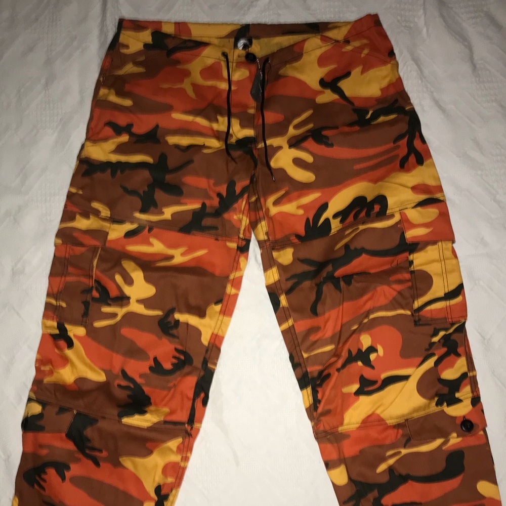 Post Malone orange camo utility pants